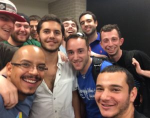 Southeast Coordinator Cesar Morales with AEPi brothers at the University of Houston.